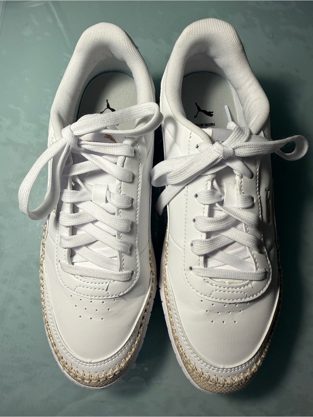 Puma Carina-Mia White Women's Espadrille Platform Sneakers size 9.5
